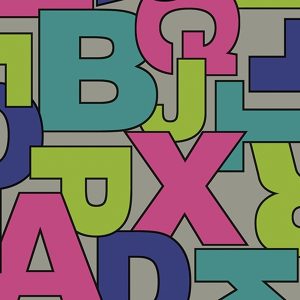 Leoline Alphabet Alfabe Desenli Yoğun Trafik PVC Yer Kaplaması