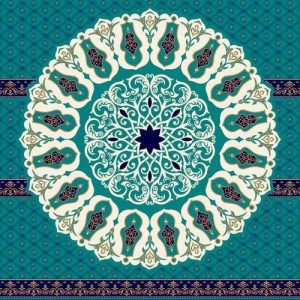 Turkuaz Mavi Göbekli Akrilik Cami Halısı 04